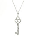 Sterling Silver 1/4ct TDW Diamond Key Necklace (H-I, I1-I2)