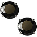14k White Black Cubic Zirconia Stud Earrings