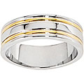 14k Gold Overlay Railed Women's Band (7 mm)