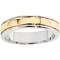 14k Gold Overlay Men's Center Ridge Band (5 mm)