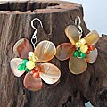 Silver Carnelian, Aventurine, Honey Jade and Crystal Earrings (Thailand)