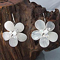 Sterling Silver Clear Quartz Flower Earrings (Thailand)