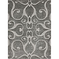 Jullian Charcoal Grey/Brown Shag Rug (5'3 x 7'7)