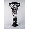 Black Tie Crystal Tall Peterhof Black Vase (Russia)