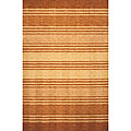 Hand-loomed Paprika Rows Wool Rug (3'6 x 5'6)