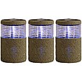 Data on 3 Way Wrought Iron table Lamp Tricod Cyclinder Stone Fence Post Light (Set of 3)