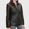 IZOD Women's New Zealand Lamb Leather Scuba Jacket