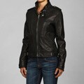 Collezione Italia Women's Plus Size Leather Moto Jacket