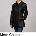 Izod Women's Plus Size Lamb Leather Button-up Jacket
