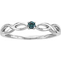 10k White Gold Blue Diamond Accent Promise Ring