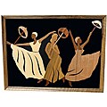 Wood Overlay 'The Joyful Dance' Wall Art (Ghana)