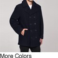 London Fog Men's Double-breasted Wool Blend Peacoat FINAL SALE
