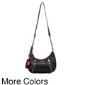 Win the products for free just bid for bag Pink Peacock Betsey Johnson Studded Crossbody Shoulder Bag