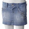 XOXO Junior's Embellished Denim Mini Skirt