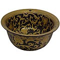 Black/ Gold Scrolls Porcelain Bowl