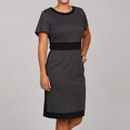 Tahari ASL Women's Houndstooth Short Sleeve Dress