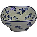 Top site for porcelain bowl with birds Porcelain Square Blue Butterflies Bowl