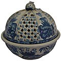 Blue Rose Dome Porcelain Incense Holder