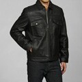 IZOD Men's Big & Tall Zip-front Leather Jacket