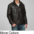 Izod Mens Big/ Tall Faux Leather Stand Collar Jacket