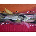Abstract Stained Glass Original Canvas Painting (Cuba)