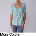 Illusion Junior's Tie-back Babydoll Half Sleeve Top