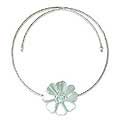 Stainless Steel 'Perfect Blossom' Pearl Flower Necklace (Thailand)