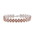 Sterling Silver Orange Sapphire Bracelet