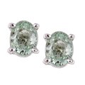 Sterling Silver Green Sapphire Stud Earrings