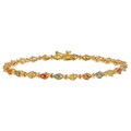 14k Yellow Goldplated Sterling Silver Multi-colored Sapphire Bracelet