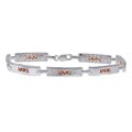 Sterling Silver Orange Sapphire Rectangle Bracelet