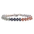 Sterling Silver Multi-colored Sapphire Bracelet