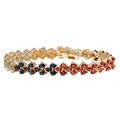 14k Yellow Goldover Silver Multi-colored Sapphire Bracelet