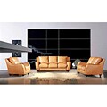EuroDesign Camel Tan 3-piece Leather Sofa Set