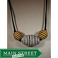 Fidgety Fingers Black, White, Yellow and Purple Bead Necklace