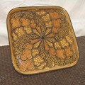 Handcrafted Clay Honeycomb Design Square Platter (Tunisia)