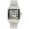 Cartier W20099C4 Men's Santos Galbee 18k Yellow Gold and Stainless Steel Watch