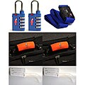 Safe Skies 3-piece Blue Strap TSA Luggage Lock Set