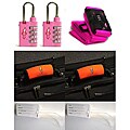 Safe Skies 3-piece Pink Strap TSA Luggage Lock Set