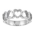 Stainless Steel Open Heart Design Ring