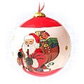 Santa with Toys Glass Christmas Ornaments (Case of 60)