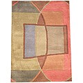 Indo Hand-tufted Tibetan Olive Wool Rug (2' x 3')