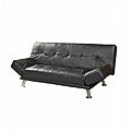 Black Leatherette Futon Sofa Bed