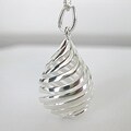 Sterling Silver Twirling Tear Drop Necklace (Thailand)