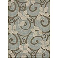 Roma Indoor/ Outdoor Blue Floral Rug (5'2 x 7'5)