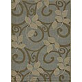 Roma Indoor/ Outdoor Blue Floral Rug (7'5 x 10'5)