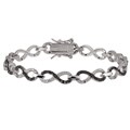 Silver 1/4ct TDW Black and White Diamond Infinity Bracelet (I-J, I3)