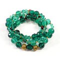 Glass and Wood Teal Beaded Bracelet Set (India)