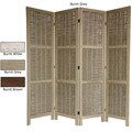 Wood and Bamboo 4-panel 5.5-foot Room Divider (China)