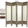 Wood and Canvas Solid Frame 4-panel 5.5-foot Room Divider (China)